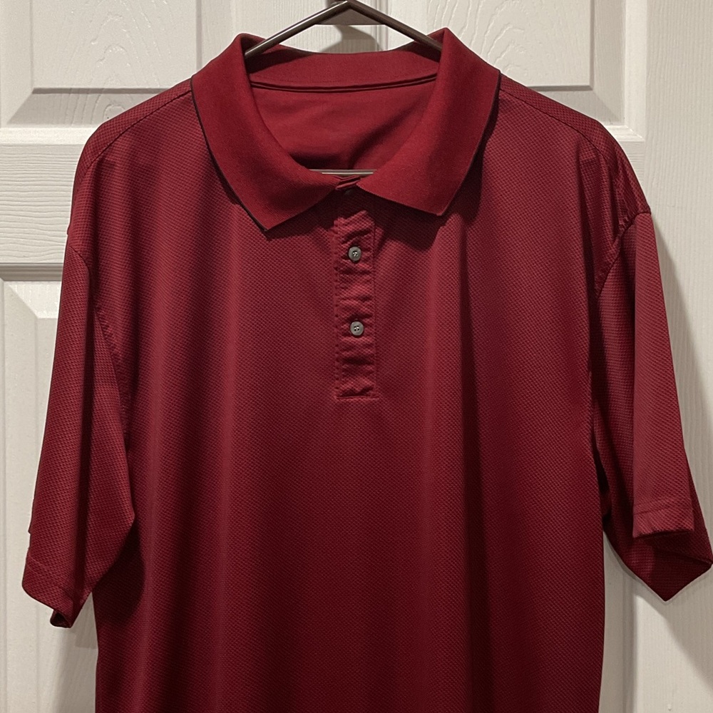 Men's Burgundy with black trim on collar Polo Shirt